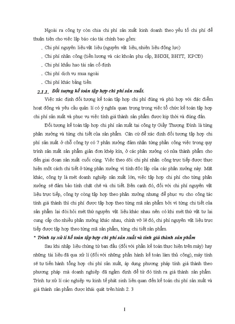 image for page Thực trạng tổ chức công tác kế toán tập hợp chi phí sản xuất và tính giá thành sản phẩm tại công ty Giầy Thượng Đình
