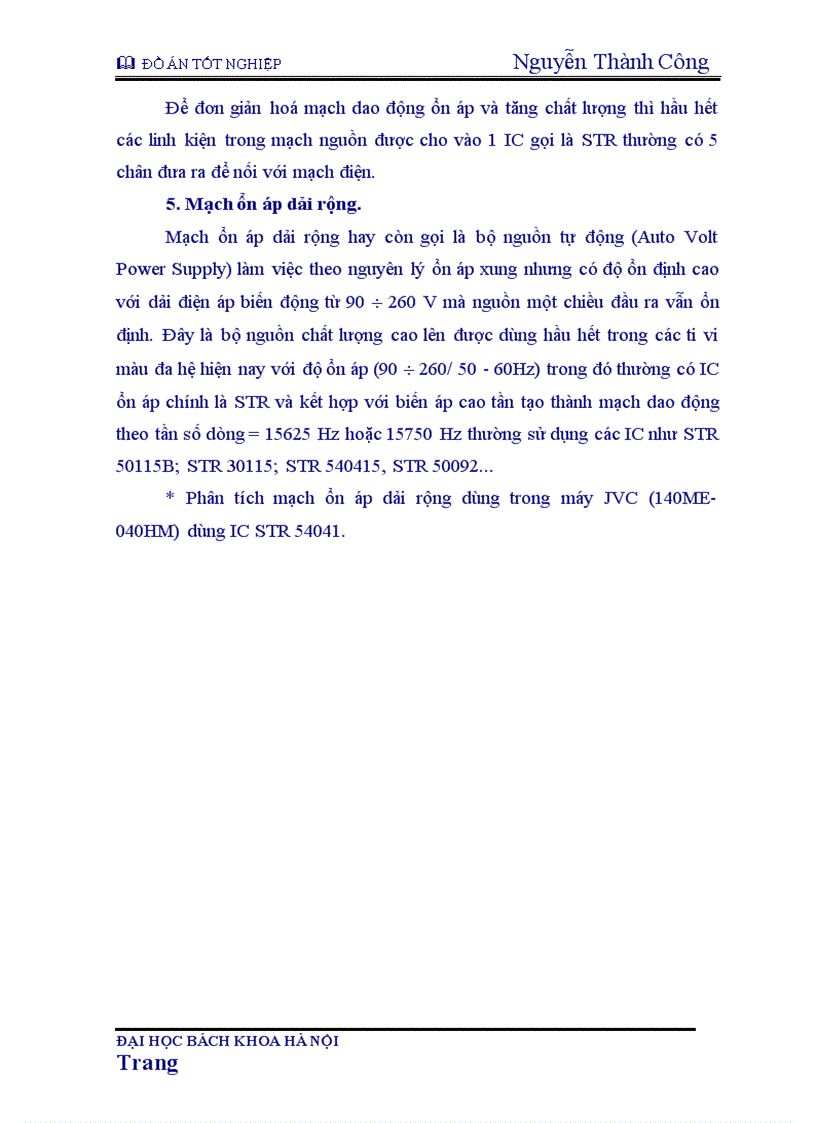 image for page Khối ổn áp nguồn trong máy thu hình màu Power Supply