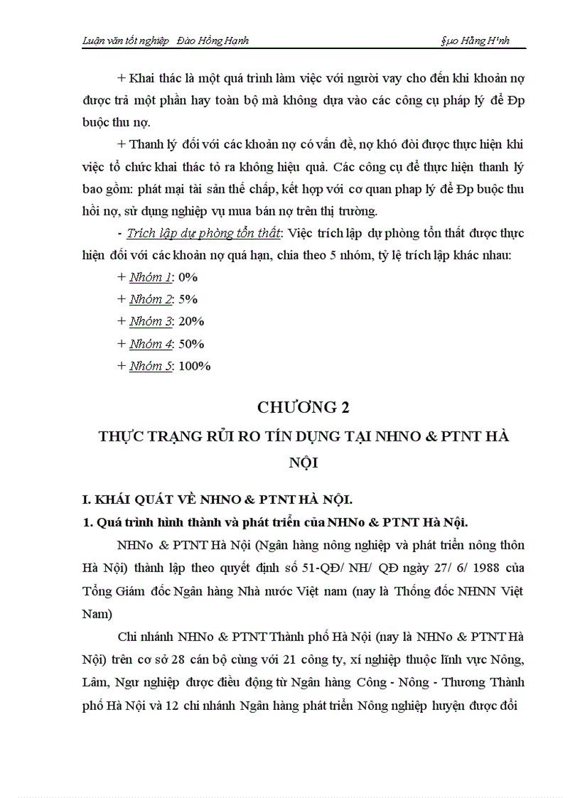 image for page Một số giải pháp phòng ngừa và hạn chế rủi ro tín dụng tại NHNo PTNT Hà Nội 1
