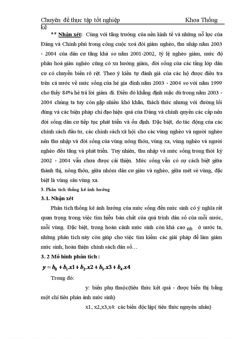 image for page Phân tích thống kê ảnh hưởng của mức sống dân cư đến mức sinh ở Việt Nam giai đoạn 1995 2004 1