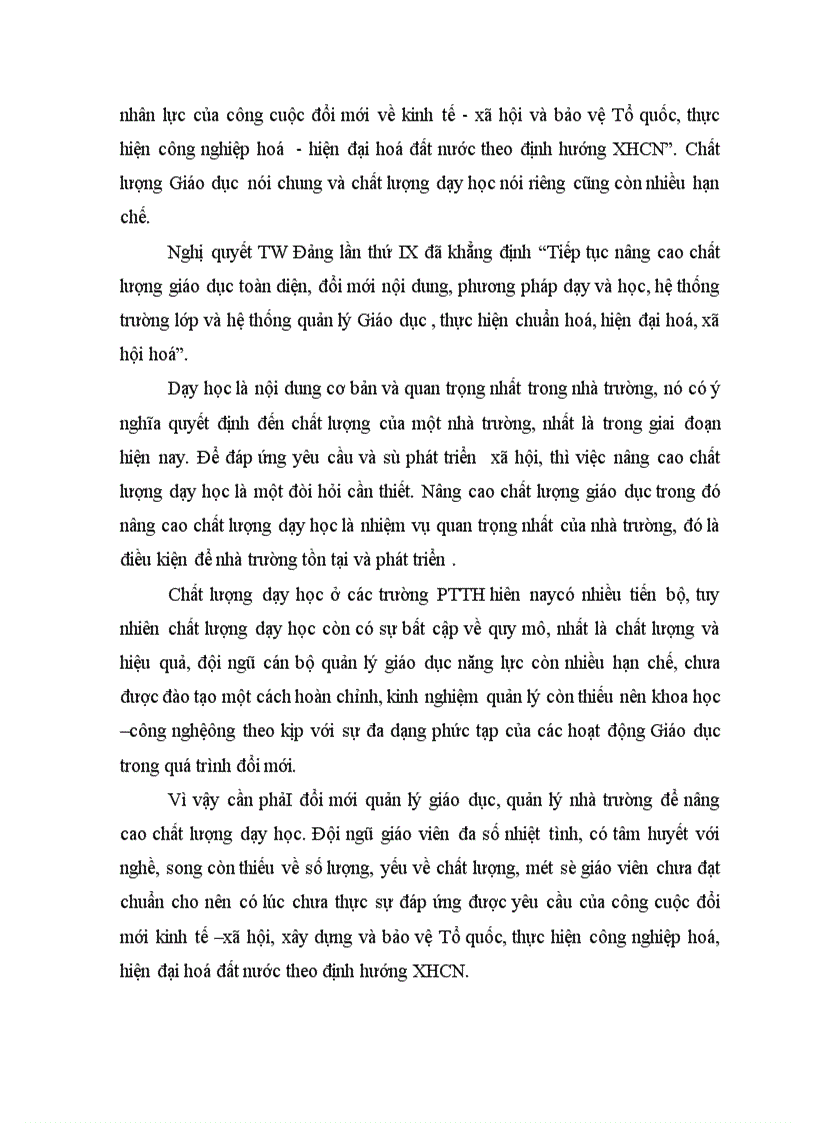 image for page Thực trạng của việc chỉ đạo quá trình dạy học ở trường PTTH Quang Trung Kông chso Gia Lai