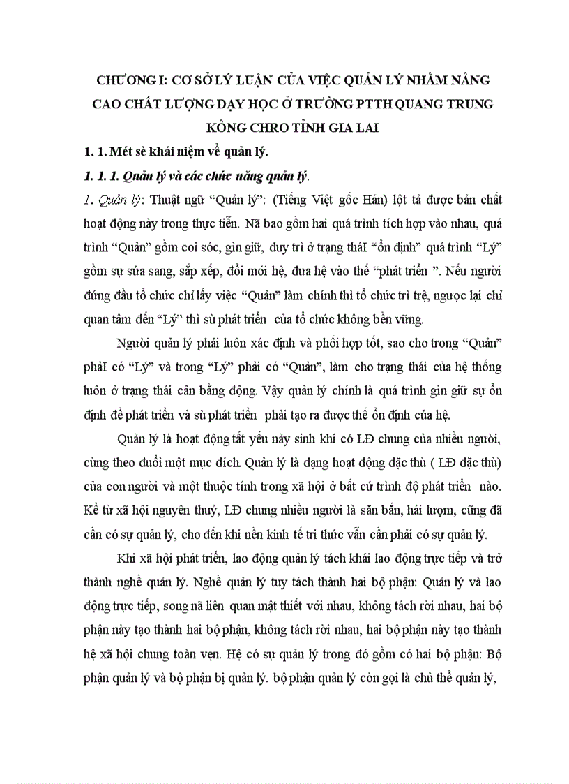 image for page Thực trạng của việc chỉ đạo quá trình dạy học ở trường PTTH Quang Trung Kông chso Gia Lai