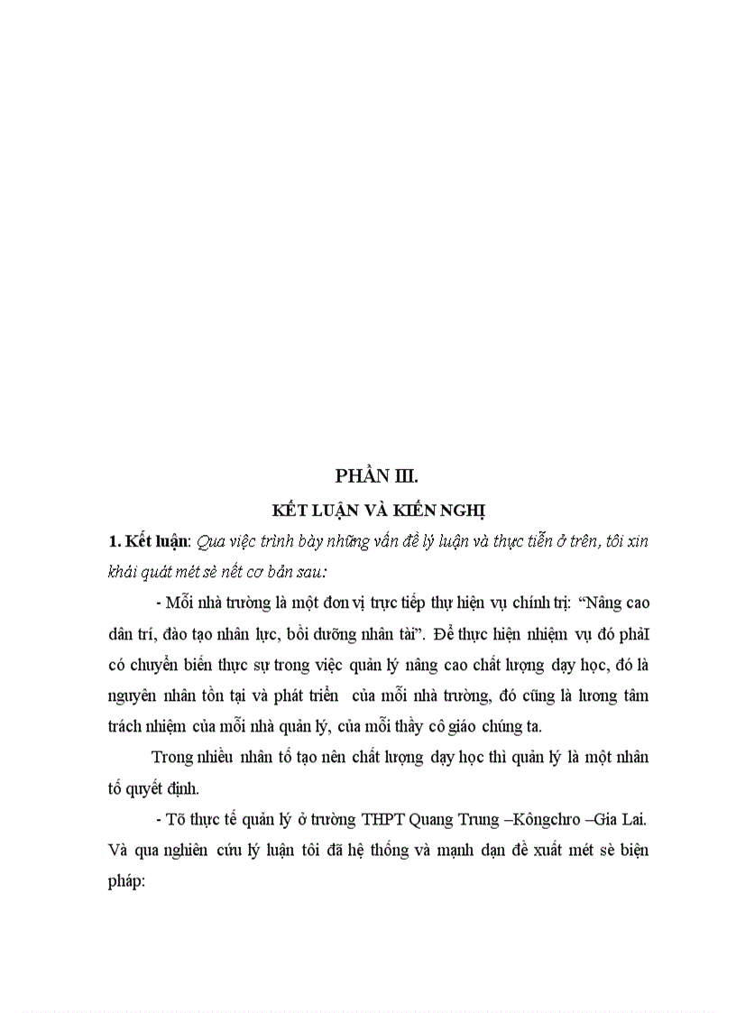 image for page Thực trạng của việc chỉ đạo quá trình dạy học ở trường PTTH Quang Trung Kông chso Gia Lai