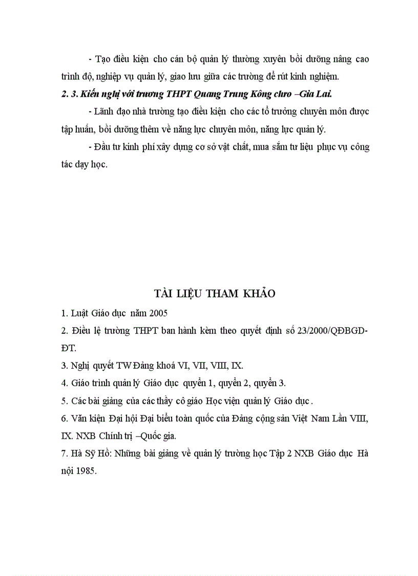 image for page Thực trạng của việc chỉ đạo quá trình dạy học ở trường PTTH Quang Trung Kông chso Gia Lai