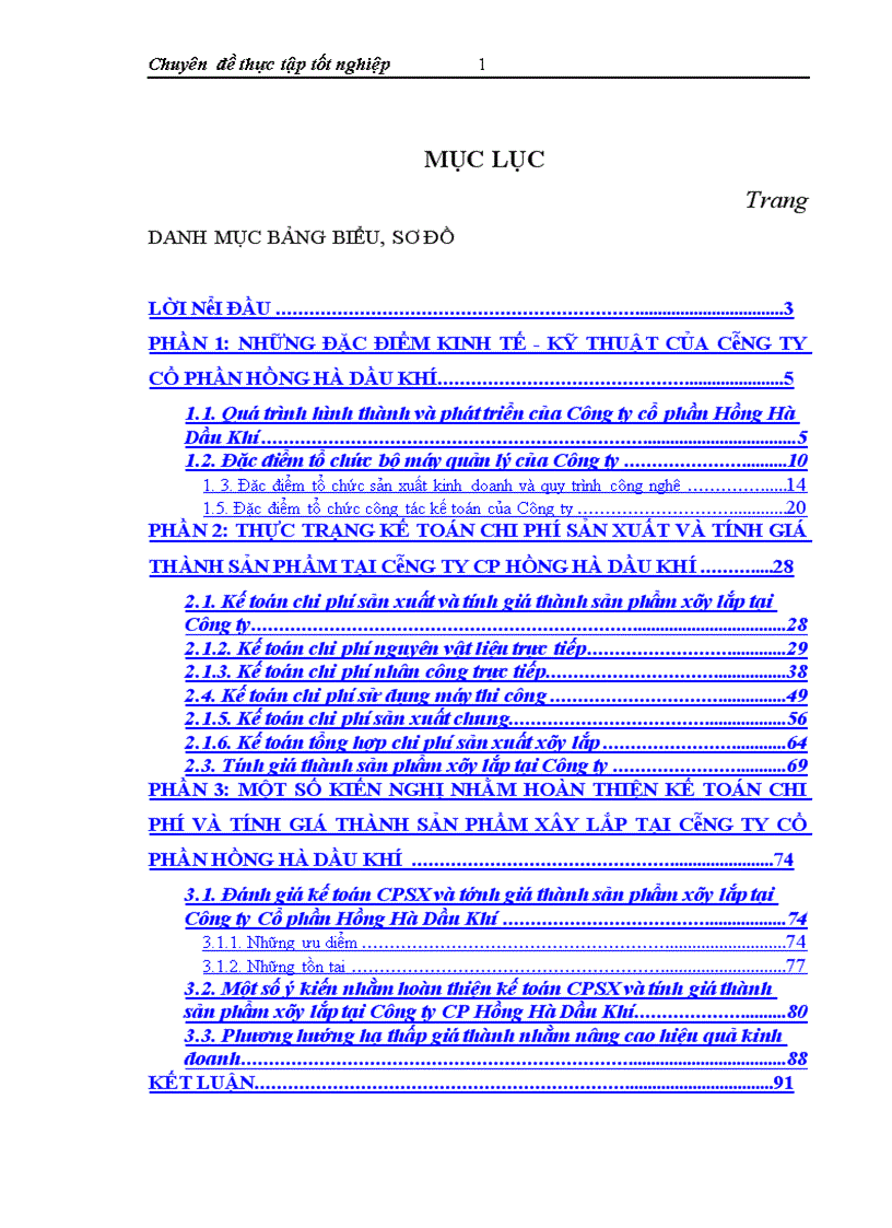 image for page Kế toán chi phí sản xuất và tính giá thành sản phẩm xây lắp tại Công ty CP Hồng Hà Dầu Khí 1