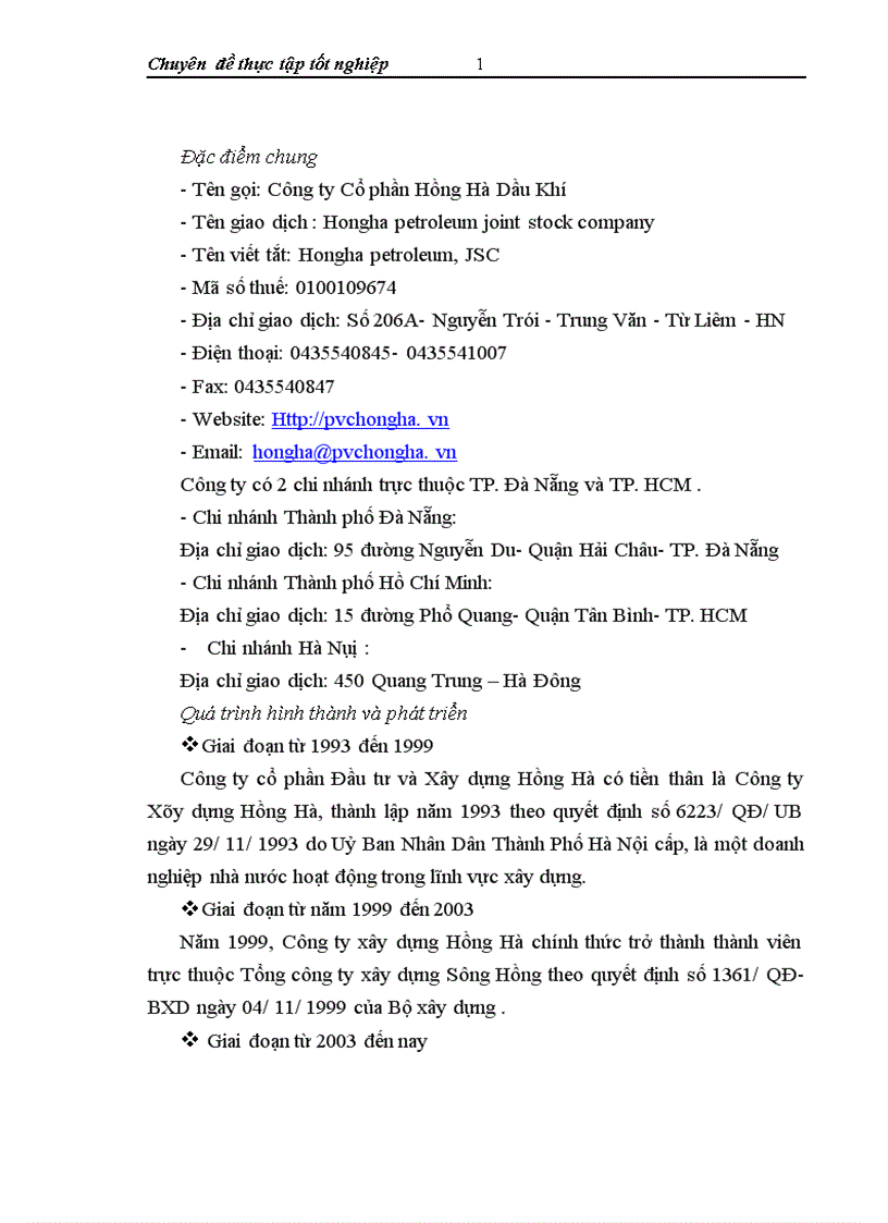 image for page Kế toán chi phí sản xuất và tính giá thành sản phẩm xây lắp tại Công ty CP Hồng Hà Dầu Khí 1