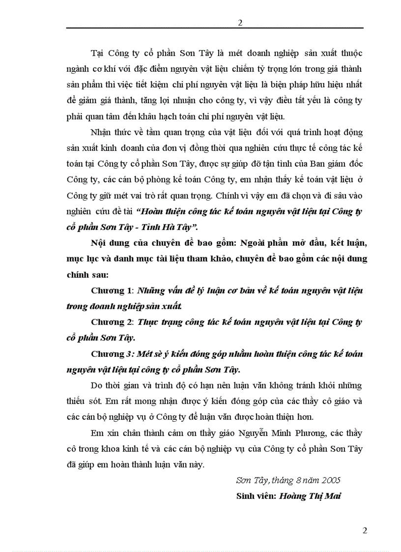 image for page Hoàn thiện công tác kế toán nguyên vật liệu tại Công ty cổ phần Sơn Tây Tỉnh Hà Tây 1