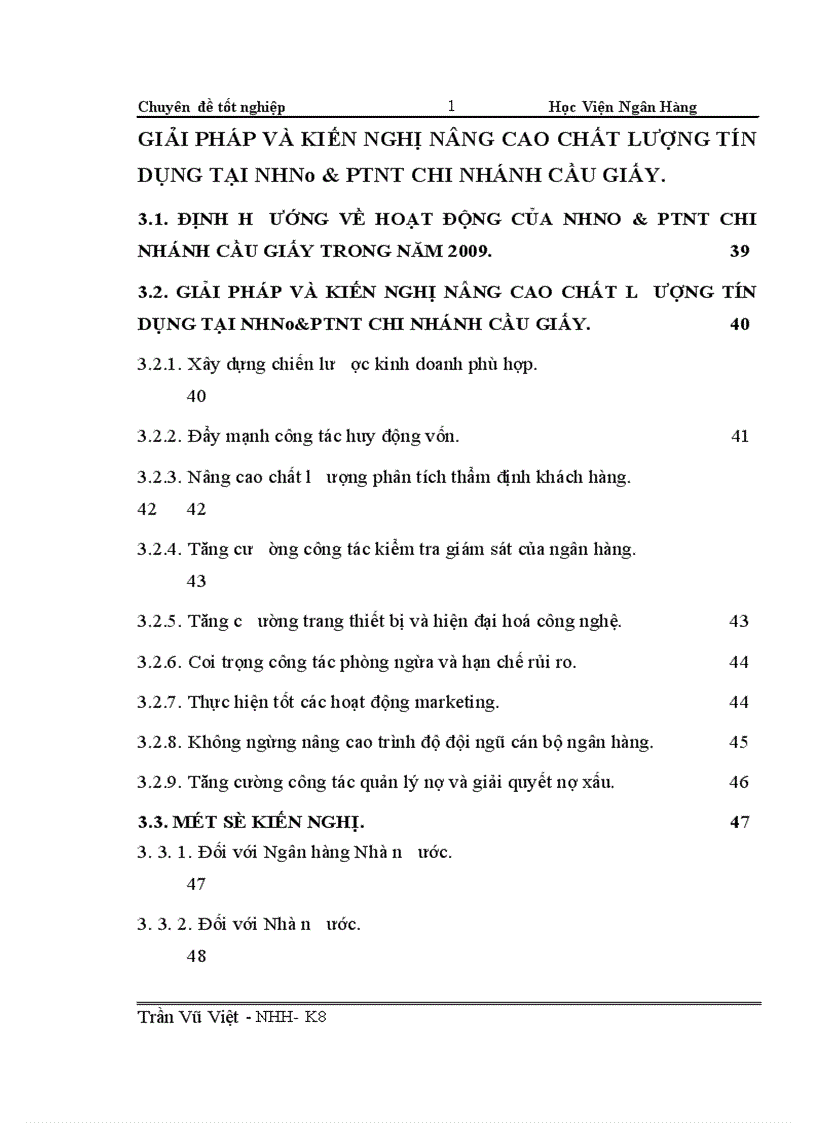 image for page Nâng cao chất lượng tín dụng tại NHNo PTNT chi nhánh Cầu Giấy
