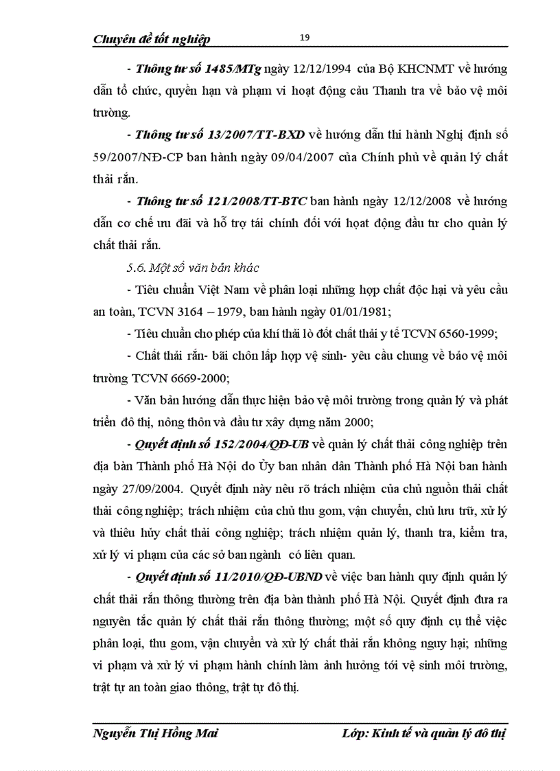 image for page Đánh giá công tác quản lý chất thải rắn quận Hà Đông TP Hà Nội