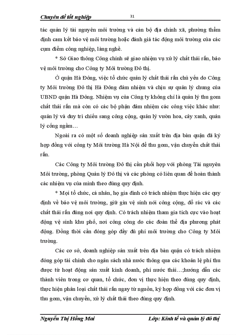 image for page Đánh giá công tác quản lý chất thải rắn quận Hà Đông TP Hà Nội