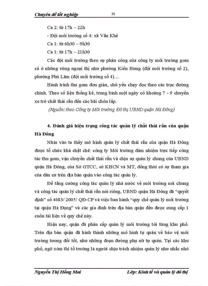 image for page Đánh giá công tác quản lý chất thải rắn quận Hà Đông TP Hà Nội