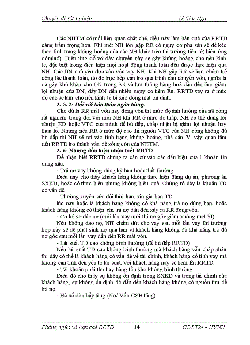 image for page Giải pháp phòng ngừa và hạn chế rủi ro tín dụng tại NHNo PTNT Huyện Ngọc Lặc Tỉnh Thanh Hoá