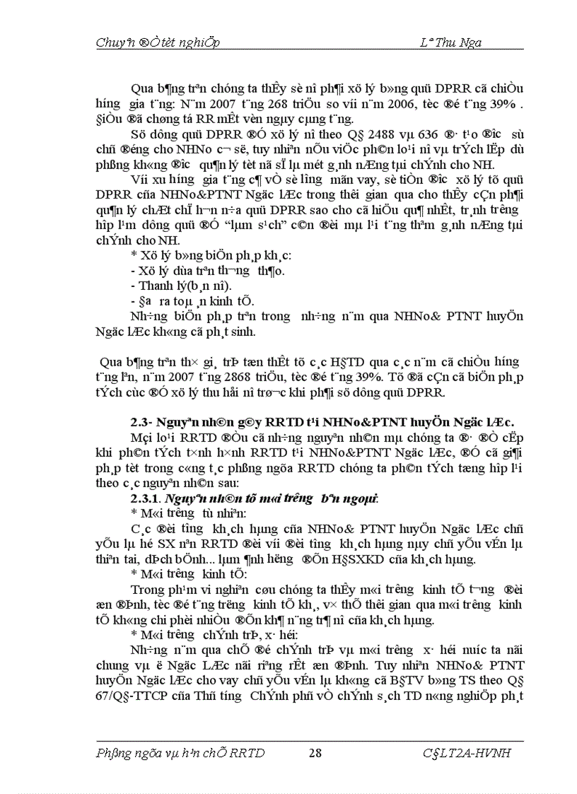 image for page Giải pháp phòng ngừa và hạn chế rủi ro tín dụng tại NHNo PTNT Huyện Ngọc Lặc Tỉnh Thanh Hoá