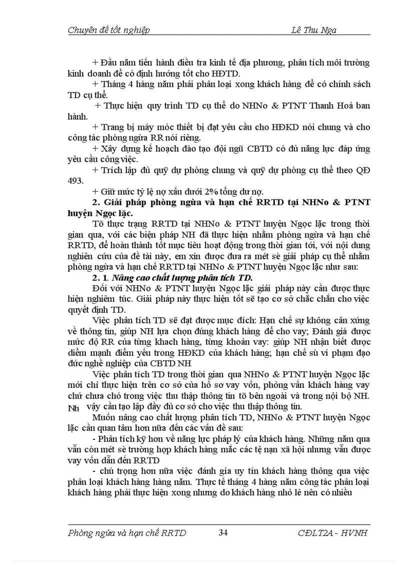 image for page Giải pháp phòng ngừa và hạn chế rủi ro tín dụng tại NHNo PTNT Huyện Ngọc Lặc Tỉnh Thanh Hoá