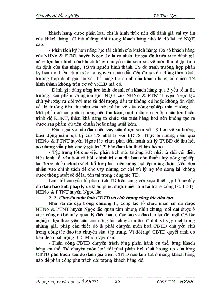 image for page Giải pháp phòng ngừa và hạn chế rủi ro tín dụng tại NHNo PTNT Huyện Ngọc Lặc Tỉnh Thanh Hoá