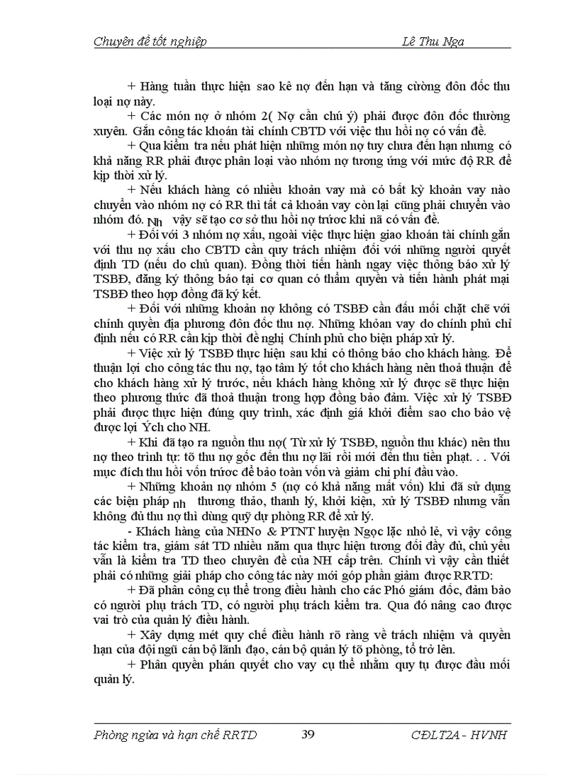 image for page Giải pháp phòng ngừa và hạn chế rủi ro tín dụng tại NHNo PTNT Huyện Ngọc Lặc Tỉnh Thanh Hoá