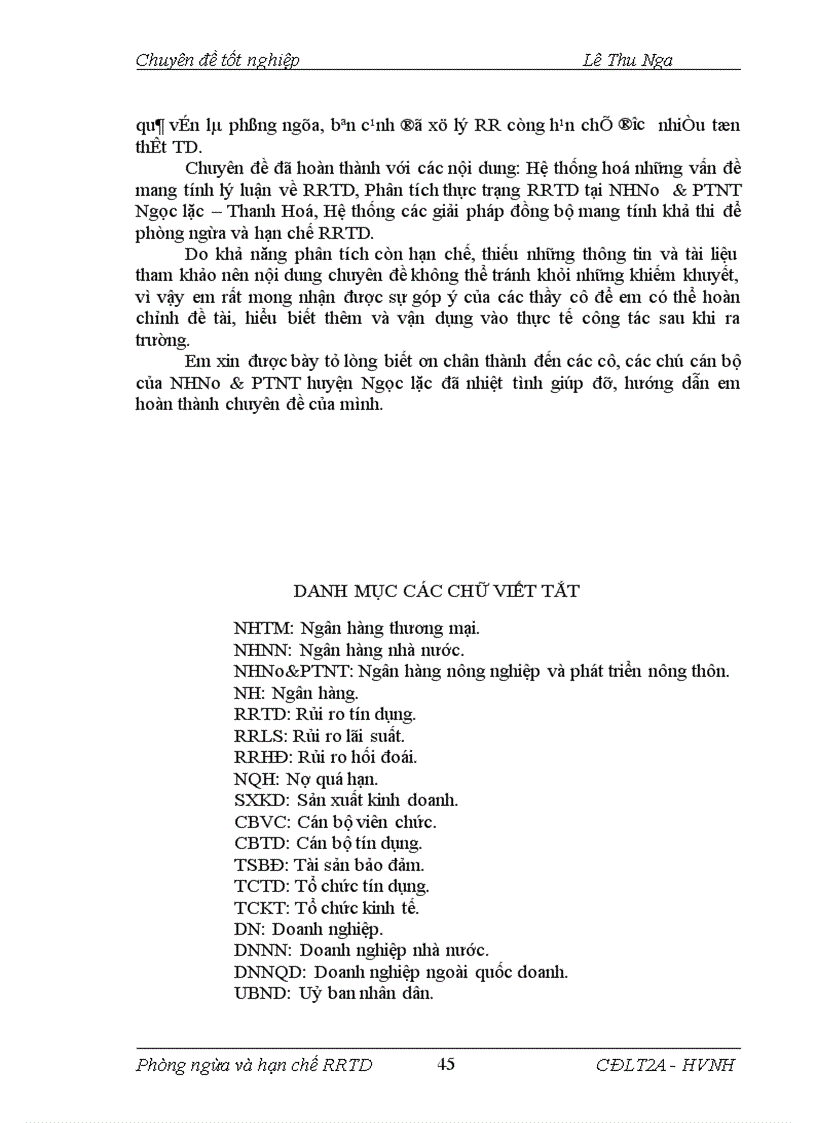 image for page Giải pháp phòng ngừa và hạn chế rủi ro tín dụng tại NHNo PTNT Huyện Ngọc Lặc Tỉnh Thanh Hoá