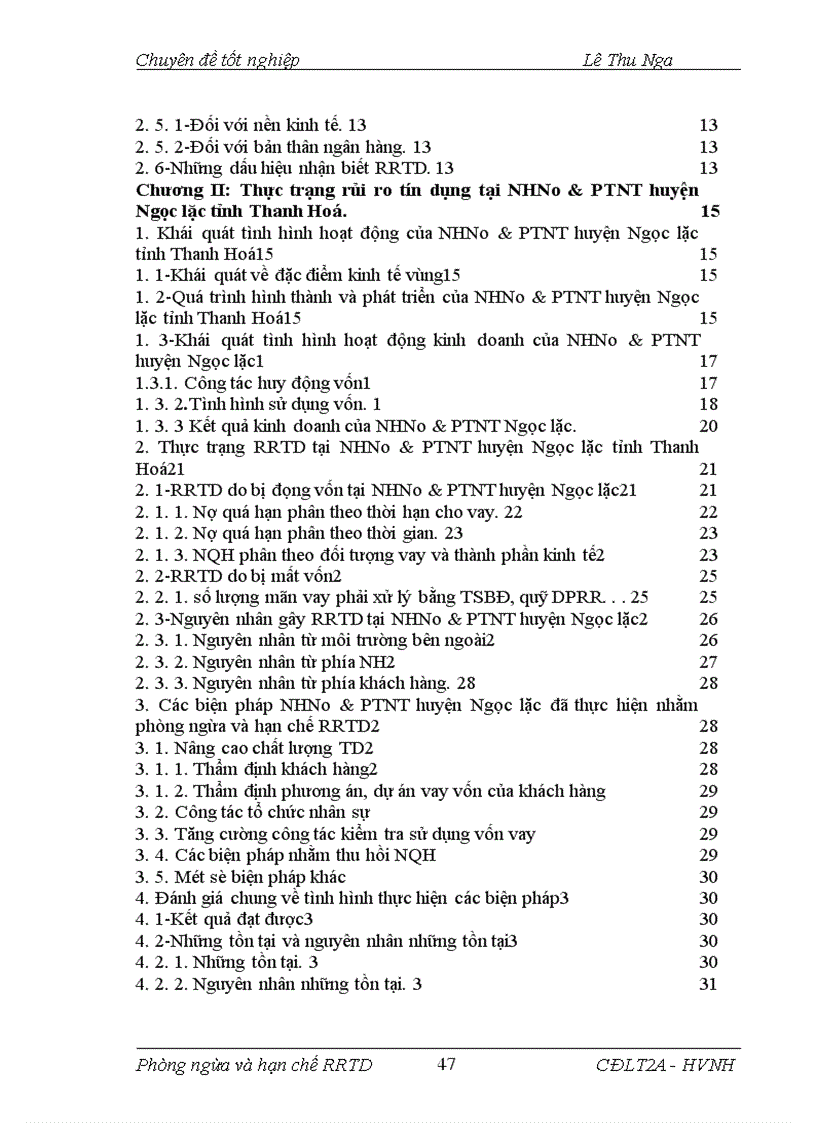 image for page Giải pháp phòng ngừa và hạn chế rủi ro tín dụng tại NHNo PTNT Huyện Ngọc Lặc Tỉnh Thanh Hoá