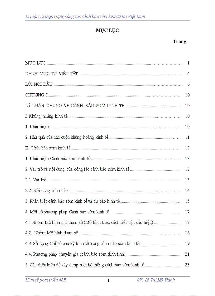 image for page Lí luận và thực trạng ng tác cảnh báo sớm kinh tế tại Việt Nam