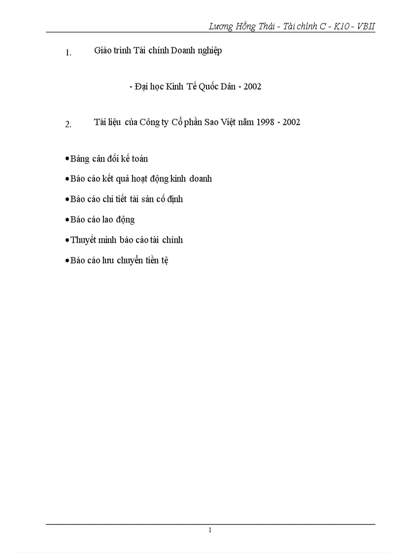 image for page Phân tích tình hình tài chính Công ty cổ phần Sao Việt 1