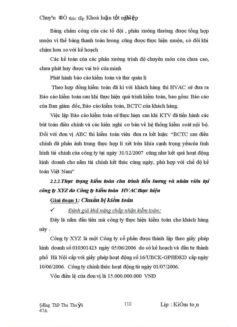 image for page Hoàn thiện kiểm toán chu trình tiền lương và nhân viên trong kiểm toán Báo cáo tài chính do Công ty Kiểm toán HVAC thực hiện