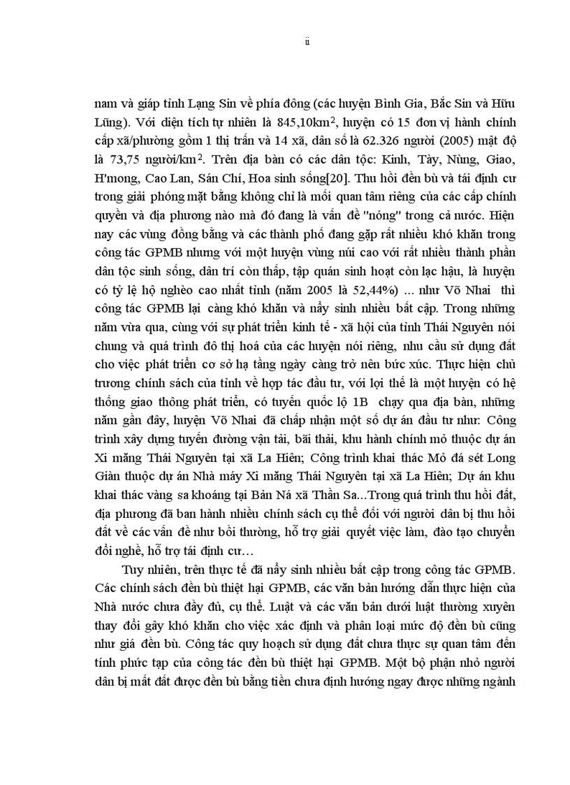image for page Thực trạng và giải pháp nâng cao hiệu quả của công tác bồi thường giải phóng mặt bằng trên địa bàn huyện Võ Nhai tỉnh Thái Nguyên
