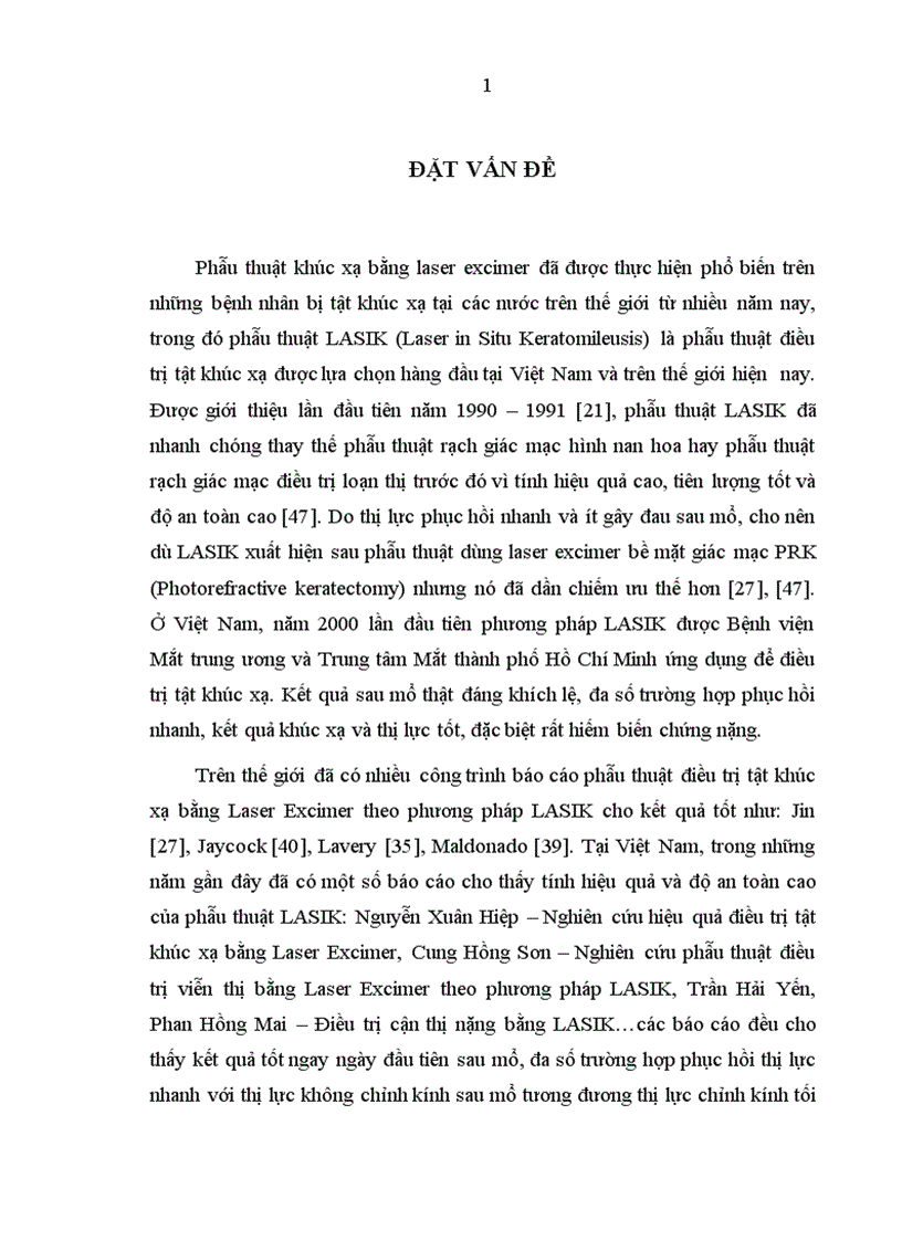 image for page Nghiên cứu sự thay đổi thị lực và khúc xạ sau phẫu thuật Lasik và một số yếu tố liên quan
