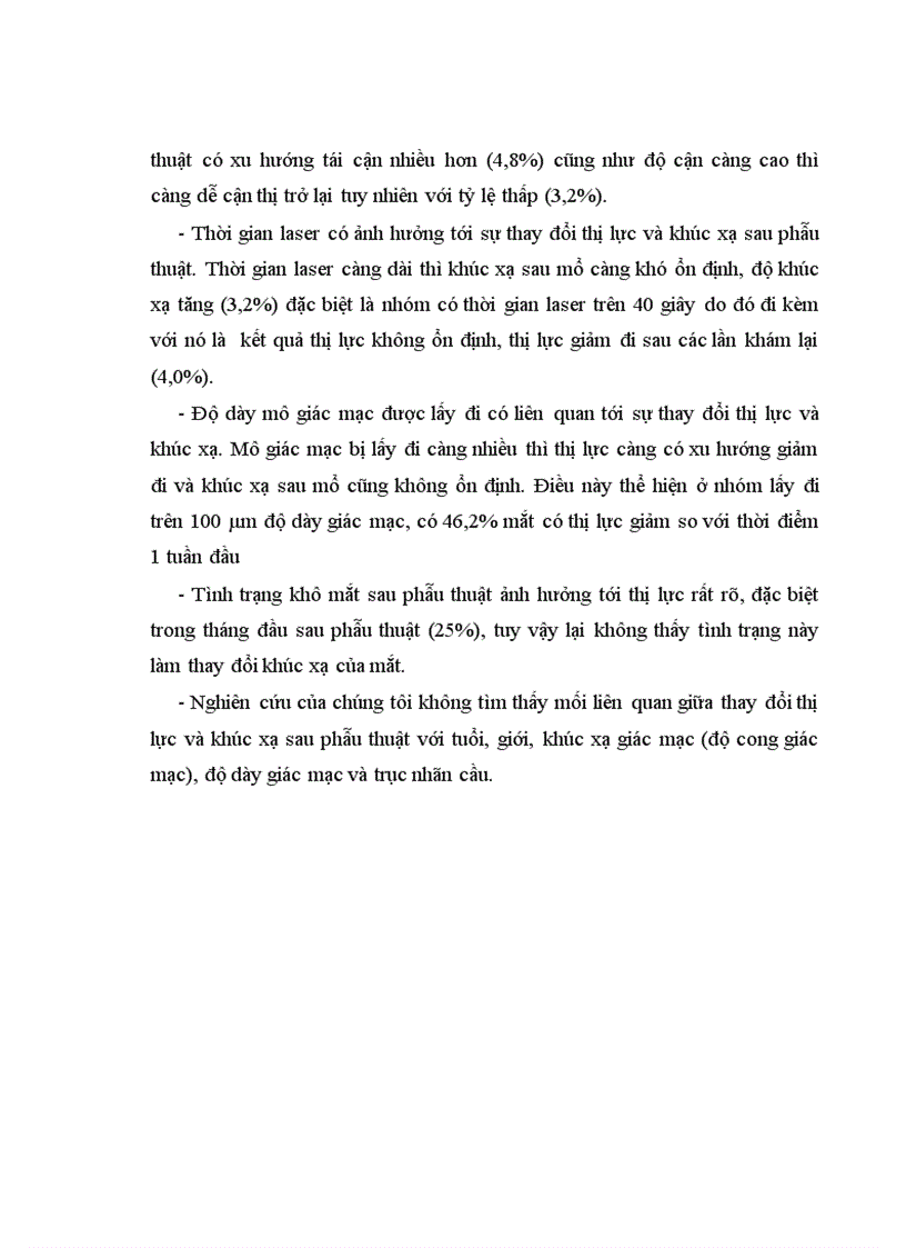 image for page Nghiên cứu sự thay đổi thị lực và khúc xạ sau phẫu thuật Lasik và một số yếu tố liên quan