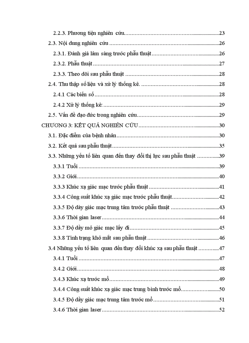 image for page Nghiên cứu sự thay đổi thị lực và khúc xạ sau phẫu thuật Lasik và một số yếu tố liên quan