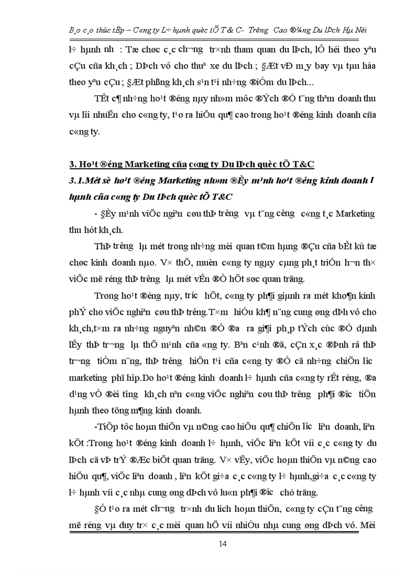 image for page Hoạt động marketing của Công ty Lữ hành quốc tế T C