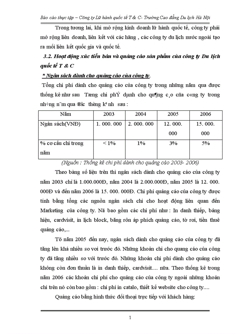 image for page Hoạt động marketing của Công ty Lữ hành quốc tế T C