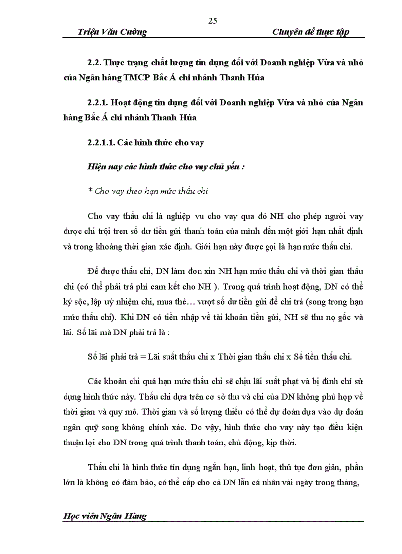 image for page Nâng cao chất lượng tín dụng Ngân hàng đối với Doanh nghiệp vừa và nhỏ tại Ngân hàng thương mại cổ phần Bắc Á chi nhanh Thanh Hóa