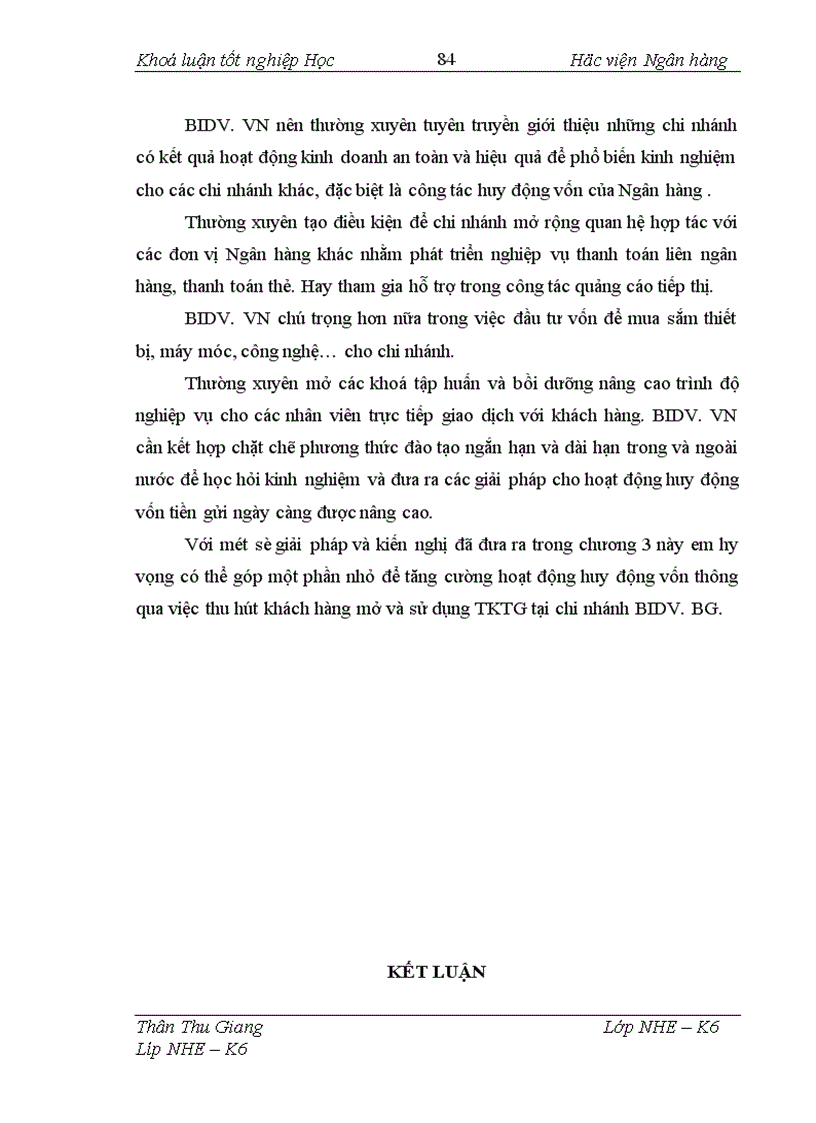 image for page Giải pháp tăng cường huy động vốn thông qua việc thu hút khách hàng mở và sử dụng TKTG tại BIDV BG