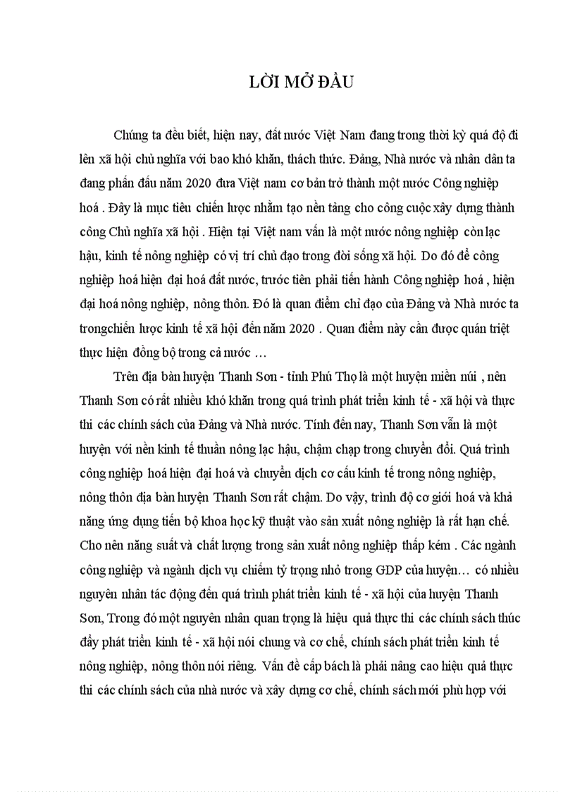 image for page Thực trạng và một số chính sách phát triển kinh tế nông nghiệp nông thôn huyện Thanh Sơn tỉnh Phú Thọ giai đoạn 2006 2010