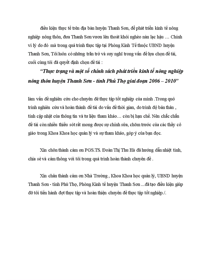 image for page Thực trạng và một số chính sách phát triển kinh tế nông nghiệp nông thôn huyện Thanh Sơn tỉnh Phú Thọ giai đoạn 2006 2010