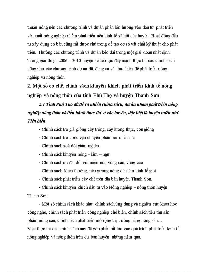 image for page Thực trạng và một số chính sách phát triển kinh tế nông nghiệp nông thôn huyện Thanh Sơn tỉnh Phú Thọ giai đoạn 2006 2010