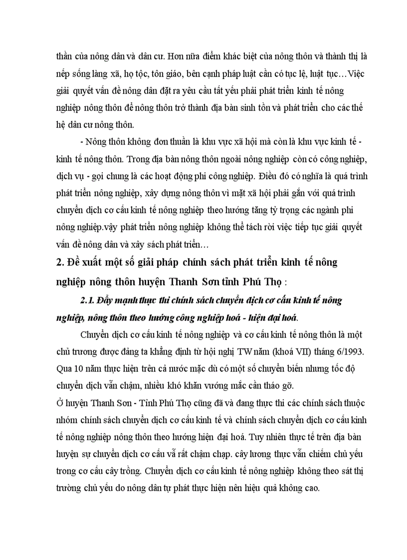 image for page Thực trạng và một số chính sách phát triển kinh tế nông nghiệp nông thôn huyện Thanh Sơn tỉnh Phú Thọ giai đoạn 2006 2010