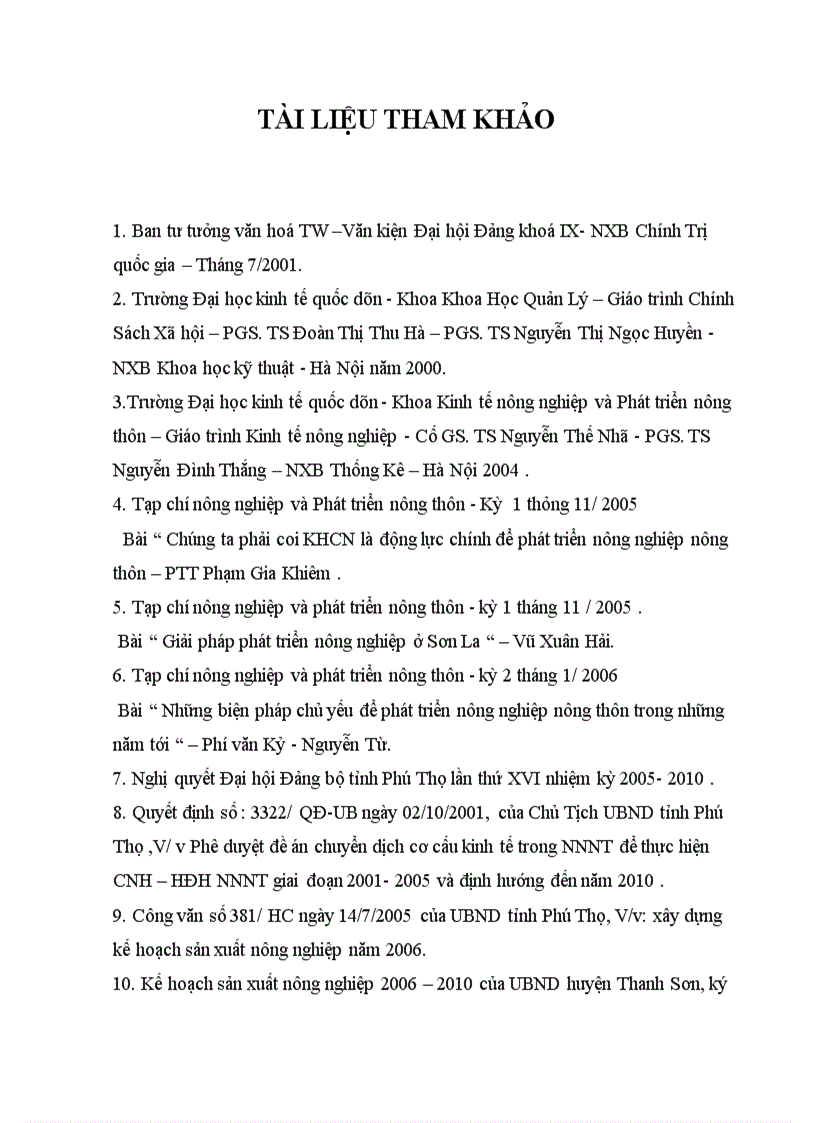 image for page Thực trạng và một số chính sách phát triển kinh tế nông nghiệp nông thôn huyện Thanh Sơn tỉnh Phú Thọ giai đoạn 2006 2010