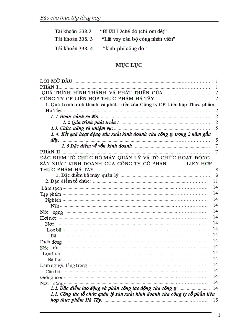 image for page Báo cáo thực tập tổng hợp tại Công ty CP Liên hợp Thực phẩm Hà Tây