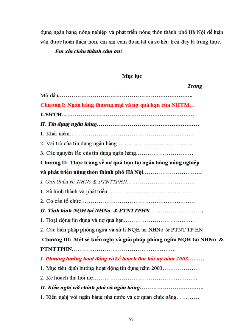 image for page Ngăn ngừa và xử lí nợ quá hạn tại Ngân hàng Nông Nghiệp và Phát Triển Nông Thôn Hà Nội 1