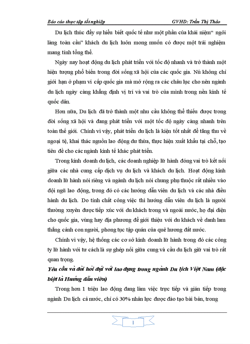 image for page Yêu câ u va đo i ho i đô i vơ i lao đô ng trong nga nh Du li ch Viê t Nam