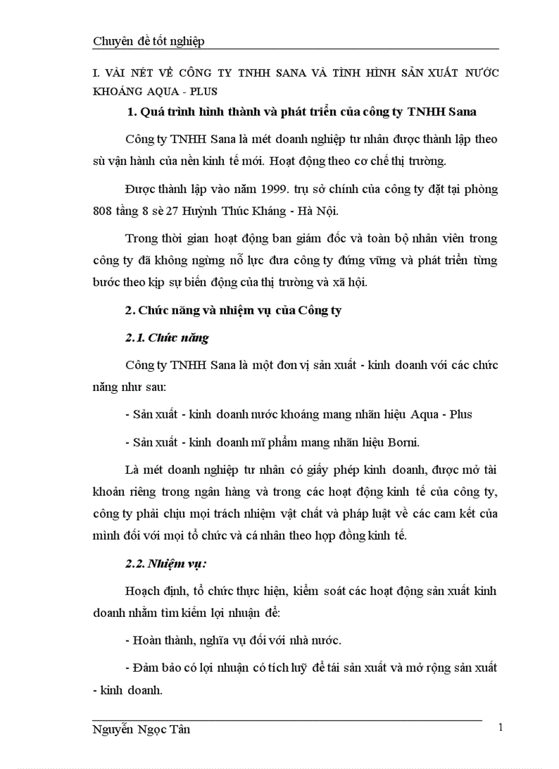 image for page Hoàn thiện giải pháp marketing hỗn hợp nhằm phát triển thị trường nước khoáng của công ty TNHH Sana 1