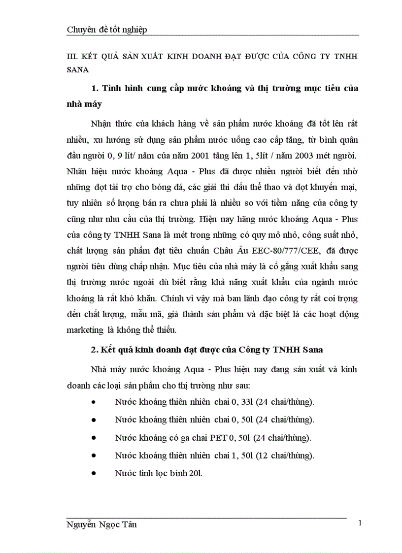 image for page Hoàn thiện giải pháp marketing hỗn hợp nhằm phát triển thị trường nước khoáng của công ty TNHH Sana 1