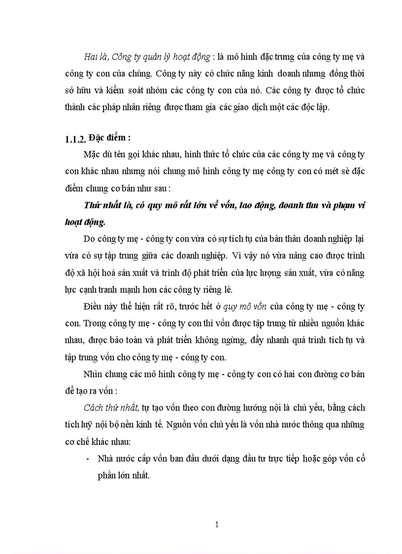 Tính tất yếu khách quan và con đường hình thành công ty mẹ công ty con ở Việt Nam 1