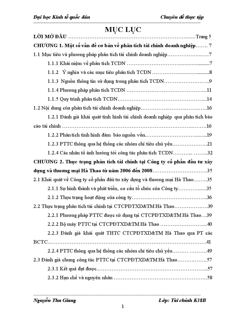 image for page Hoàn thiện phân tích tài chính tại Công Ty Cổ phần Đầu tư xây dựng và Thương mại Hà Thao 1