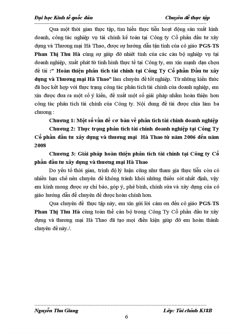 image for page Hoàn thiện phân tích tài chính tại Công Ty Cổ phần Đầu tư xây dựng và Thương mại Hà Thao 1