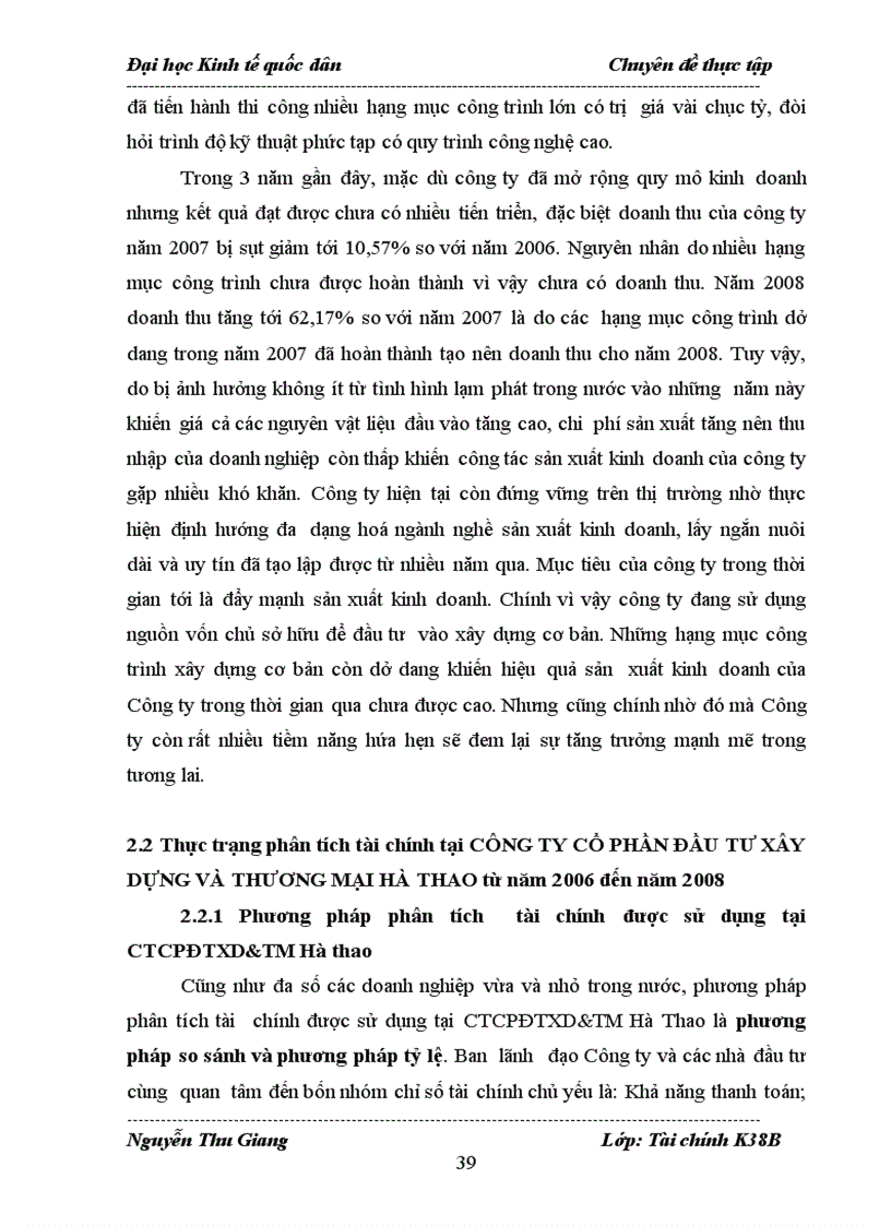 image for page Hoàn thiện phân tích tài chính tại Công Ty Cổ phần Đầu tư xây dựng và Thương mại Hà Thao 1