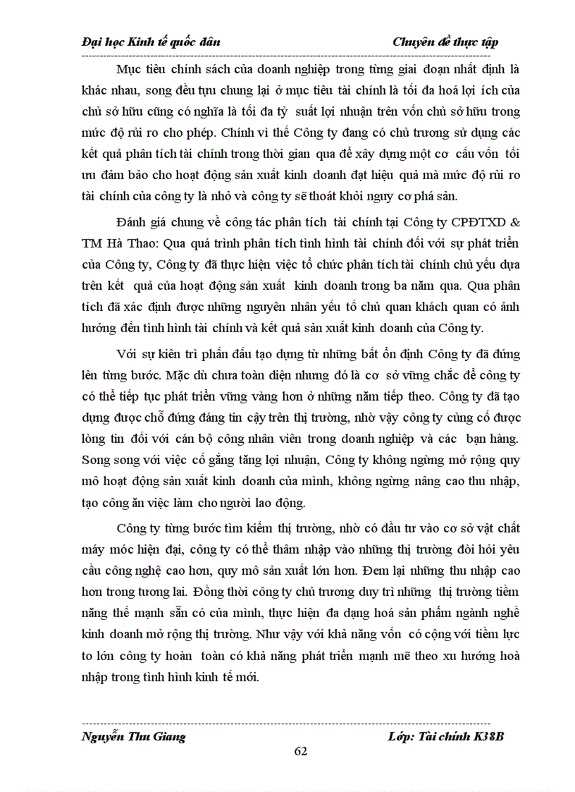 image for page Hoàn thiện phân tích tài chính tại Công Ty Cổ phần Đầu tư xây dựng và Thương mại Hà Thao 1