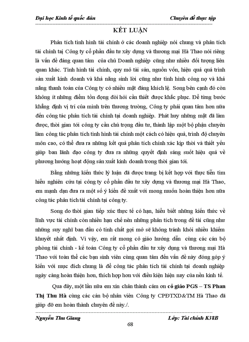 image for page Hoàn thiện phân tích tài chính tại Công Ty Cổ phần Đầu tư xây dựng và Thương mại Hà Thao 1