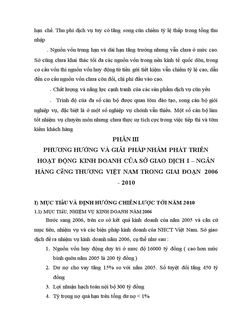 image for page Phân tích các mặt hoạt động sản xuất kinh doanh chủ yếu của Sở giao dịch I Ngân hàng công thương Việt nam